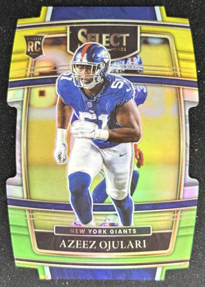 Azeez Ojolari 2021 Panini Select Yellow Green Die-Cut Giants Sports Trading Card
