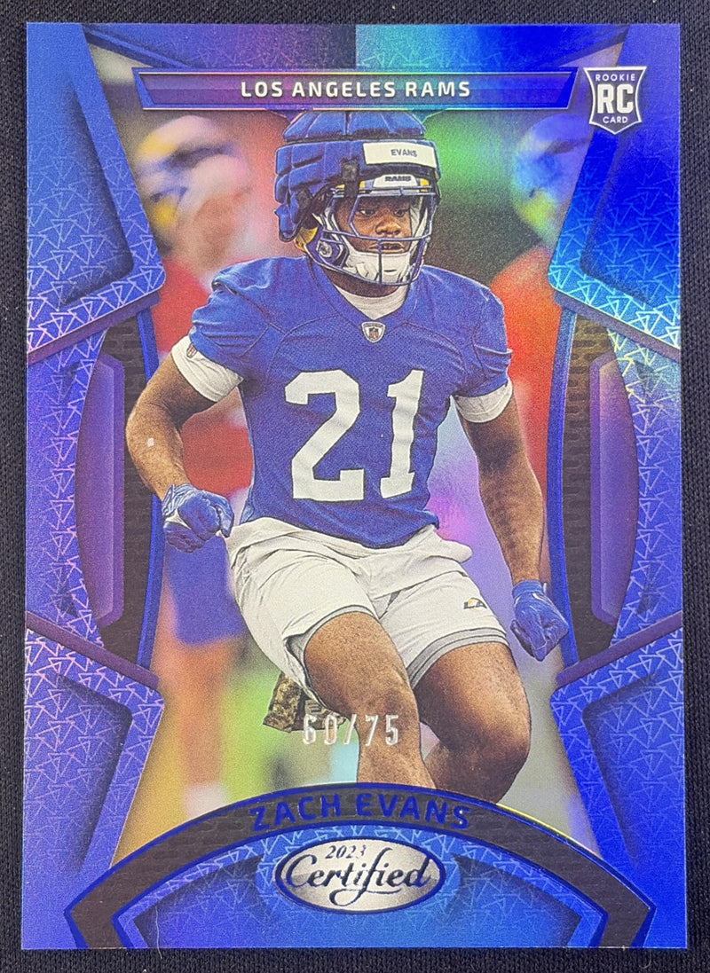Zach Evans 2023 Panini Certified Blue Mirror /75 Rams