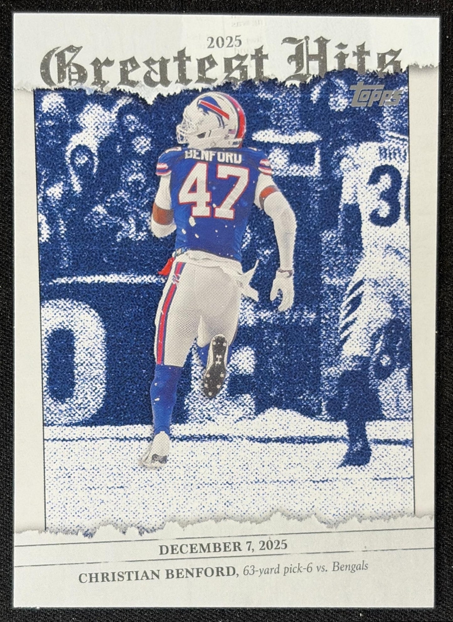 Christian Benford 2026 Topps 2025 Greatest Hits Bills front