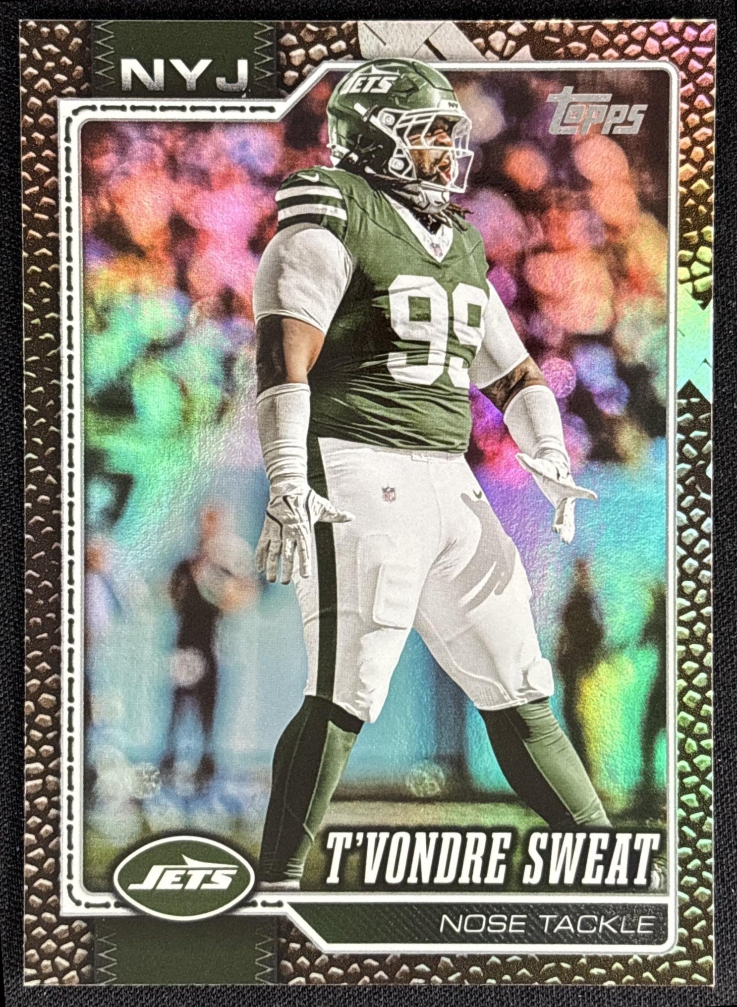 T'Vondre Sweat 2026 Topps Football Leather Foil Jets