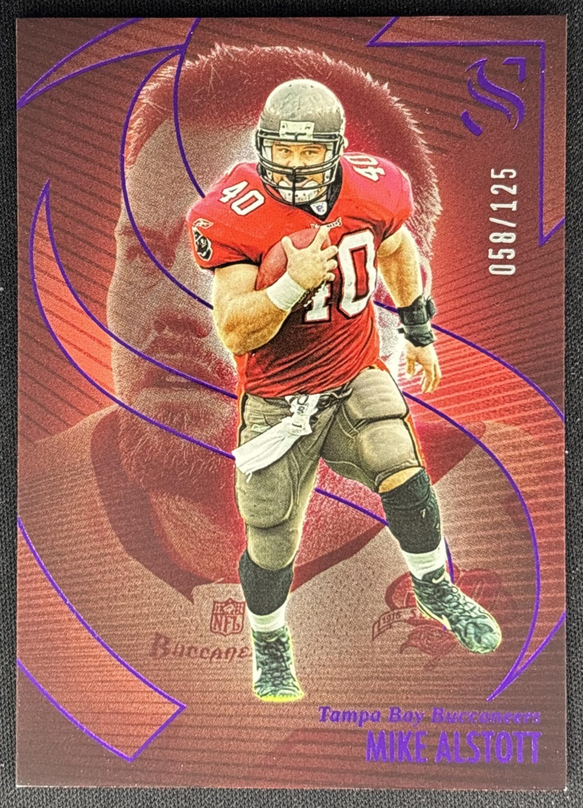Mike Alstott 2025 Panini Silhouette Purple /125 Buccaneers front