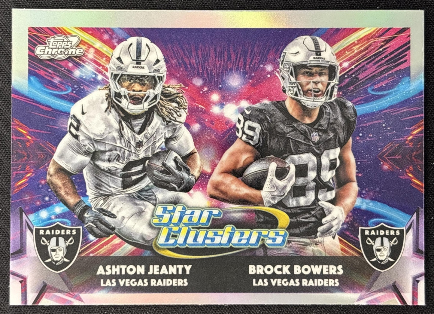Ashton Jeanty Brock Bowers 2025 Topps Cosmic Chrome Star Clusters Raiders front