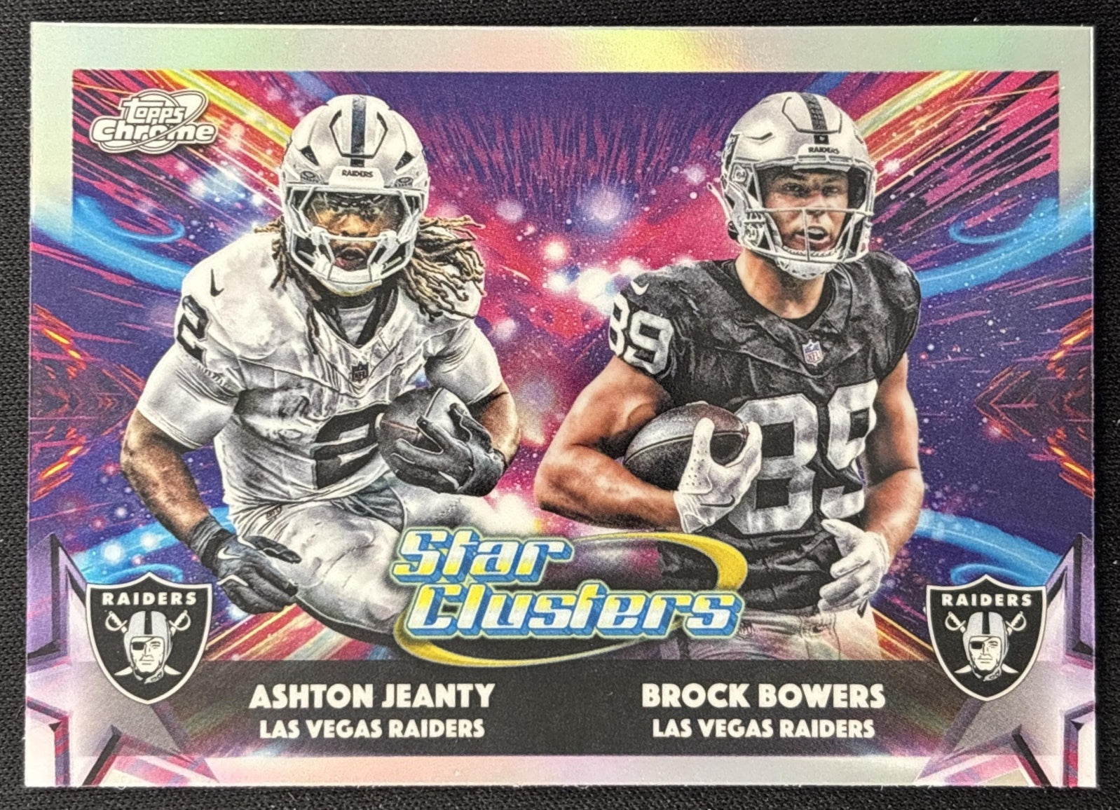 Ashton Jeanty Brock Bowers 2025 Topps Cosmic Chrome Star Clusters Raiders front