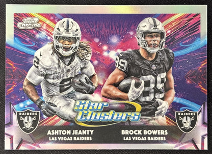 Ashton Jeanty Brock Bowers 2025 Topps Cosmic Chrome Star Clusters Raiders front