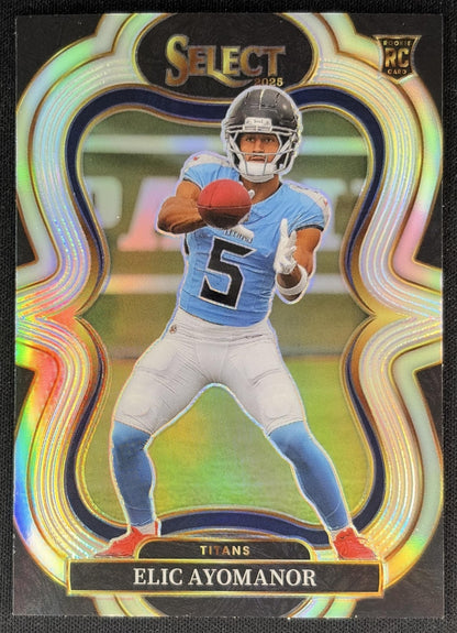Elic Ayomanor 2025 Panini Select Suite Level Silver Prizm Titans Sports Trading Cards