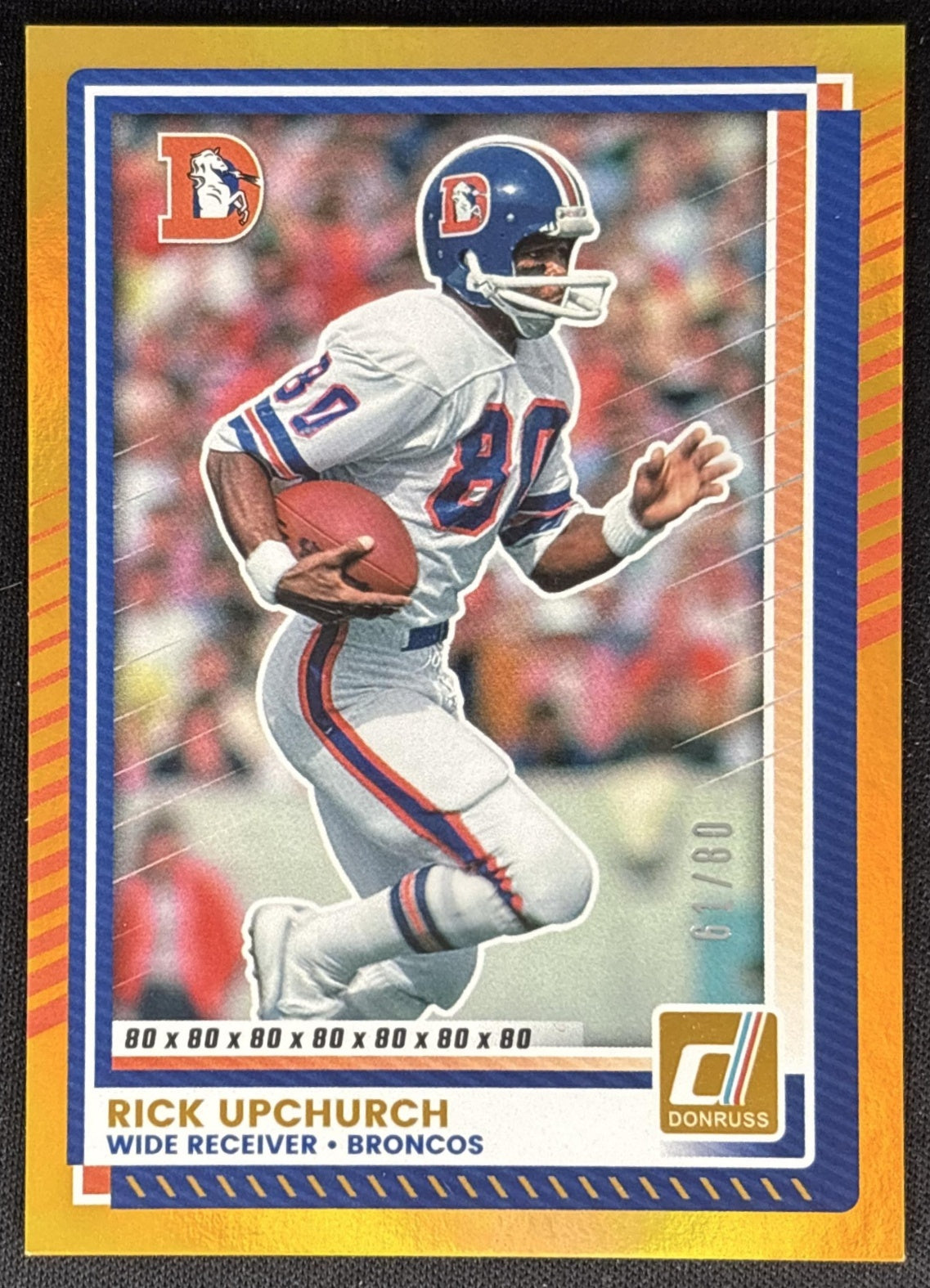 Rick Upchurch 2025 Panini Donruss Jersey Number /80 Broncos Sports Trading Cards