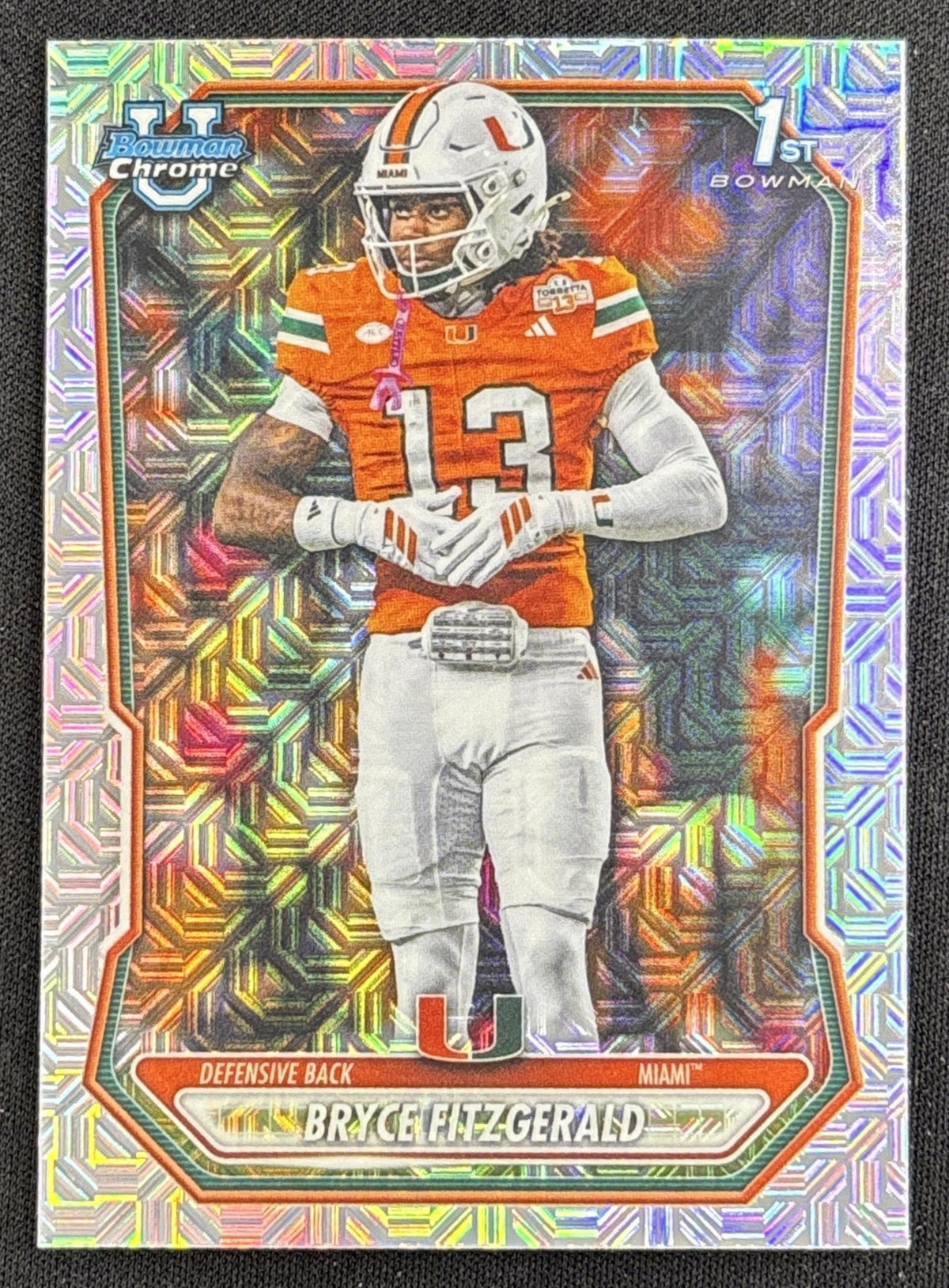 Bryce Fitzgerald 2026 Bowman Chrome Prospects Mojo Refractor Dolphins Hurricanes