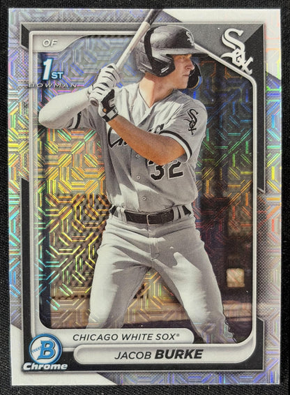 Jacob Burke 2024 Bowman Mega Box Chrome Prospects Mojo Refractor White Sox