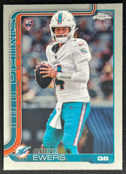 Quinn Ewers 2025 Topps Chrome Rookie Dolphins Sports Trading Cards