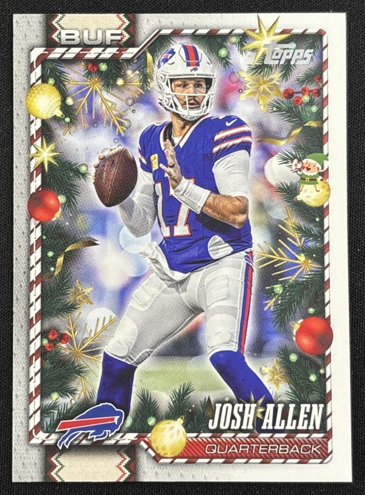 Josh Allen 2026 Topps Holiday Hidden Elf Bills Sports Trading Card