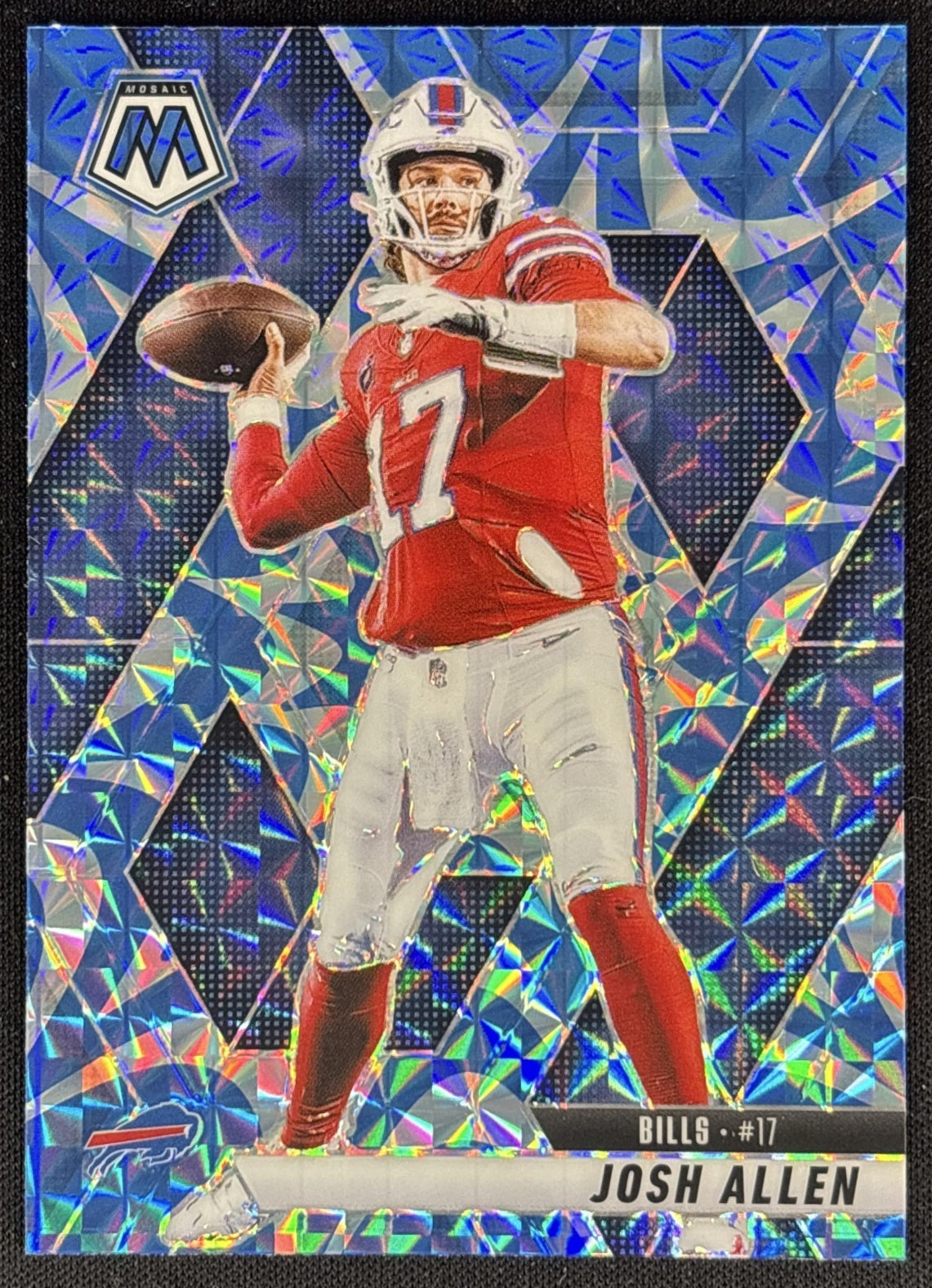 Josh Allen 2025 Panini Mosaic Reactive Blue Prizm Bills Sports Trading Cards
