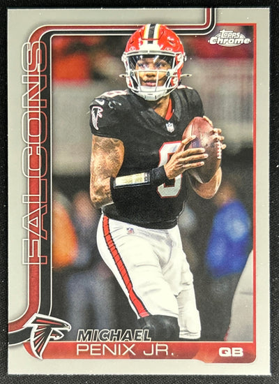 Michael Penix Jr. 2025 Topps Chrome Falcons Default Title Sports Trading Cards