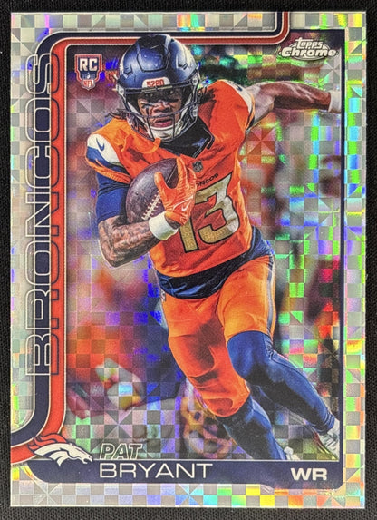 Pat Bryant 2025 Topps Chrome Rookie X-Fractor Broncos Sports Trading Cards