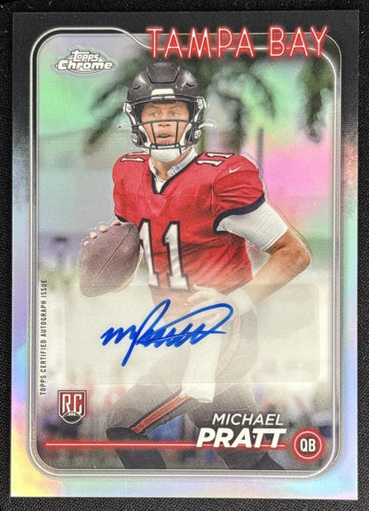 Michael Pratt 2024 Topps Chrome Rookie Auto Buccaneers