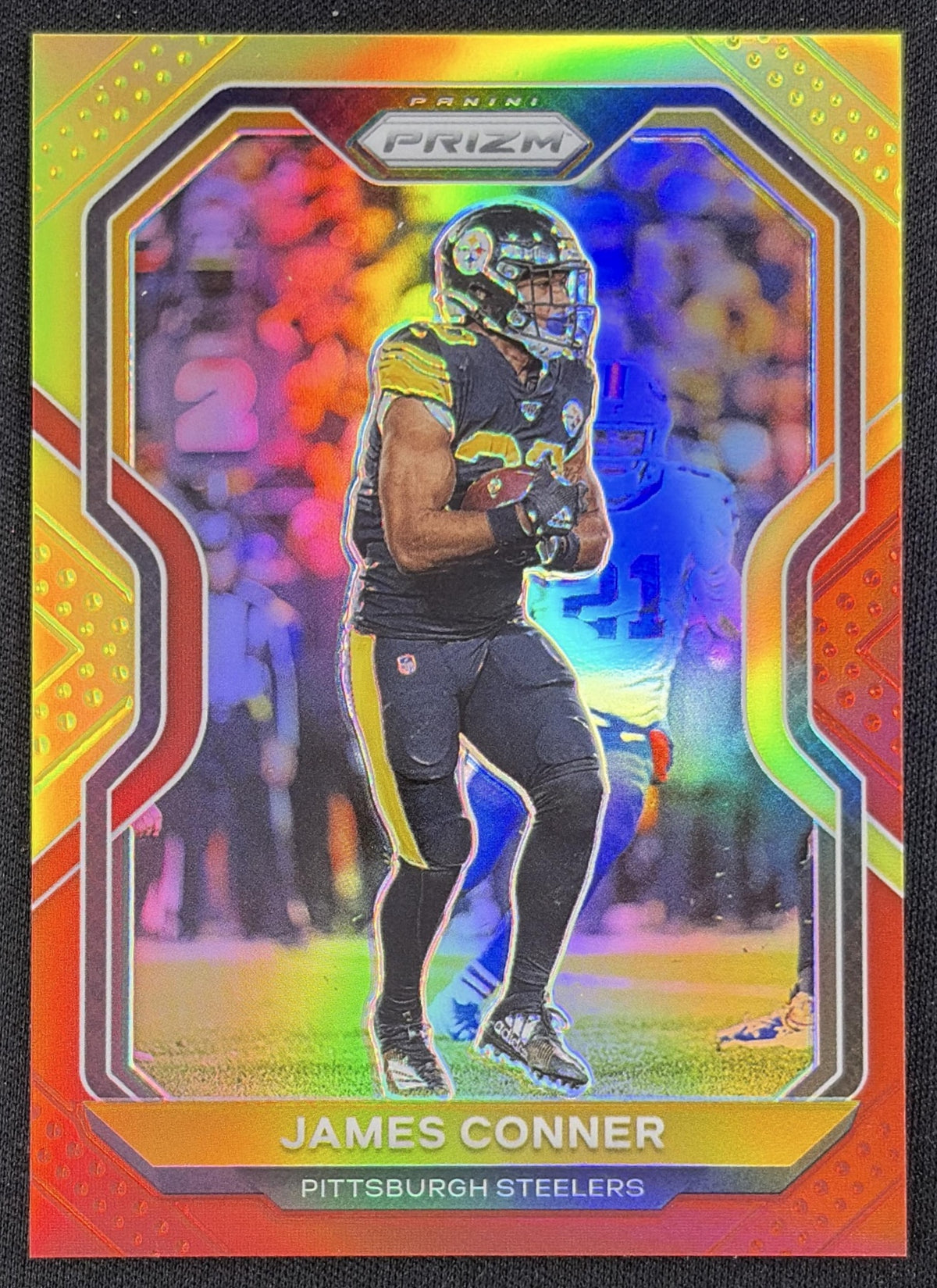 James Conner 2020 Panini Prizm Red and Yellow /49 Steelers