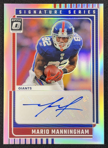 Mario Manningham 2025 Panini Donruss Optic Signature Series Giants