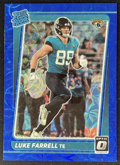 Luke Farrell 2021 Panini Donruss Optic Blue Scope Jaguars