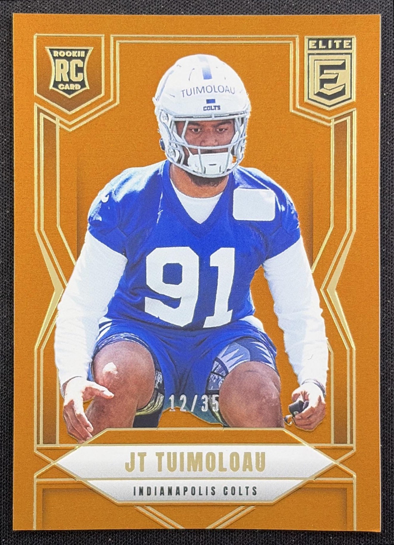 JT Tuimoloau 2025 Panini Donruss Elite Rookies Orange /199 Colts Indianapolis Colts