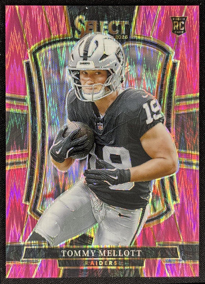 Tommy Mellott 2025 Panini Select Premier Level Pink Prizm Shock Raiders front