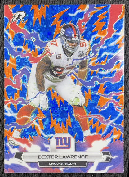 Dexter Lawrence 2025 Topps Resurgence Blue and Orange Spark Refractor Giants