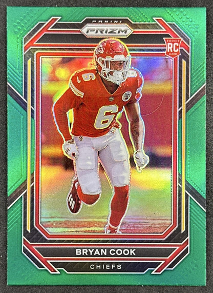 Bryan Cook 2022 Panini Prizm Green Chiefs Bengals front sports trading card