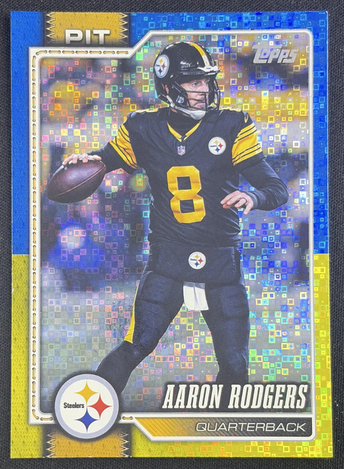 Aaron Rodgers 2026 Topps WM Blue & Yellow /150 Steelers Sports Trading Card
