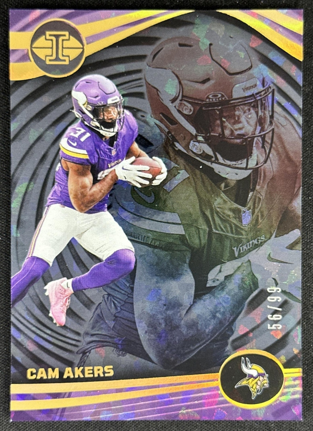 Cam Akers 2023 Panini Illusions Black Ice Trophy Collection /99 Vikings