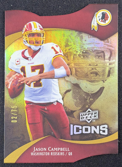 Jason Campbell 2009 Upper Deck Icons Gold Holofoil Die Cut /75 Redskins