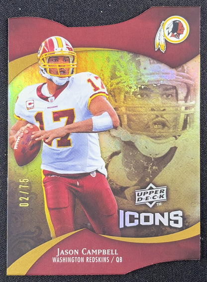 Jason Campbell 2009 Upper Deck Icons Gold Holofoil Die Cut /75 Redskins