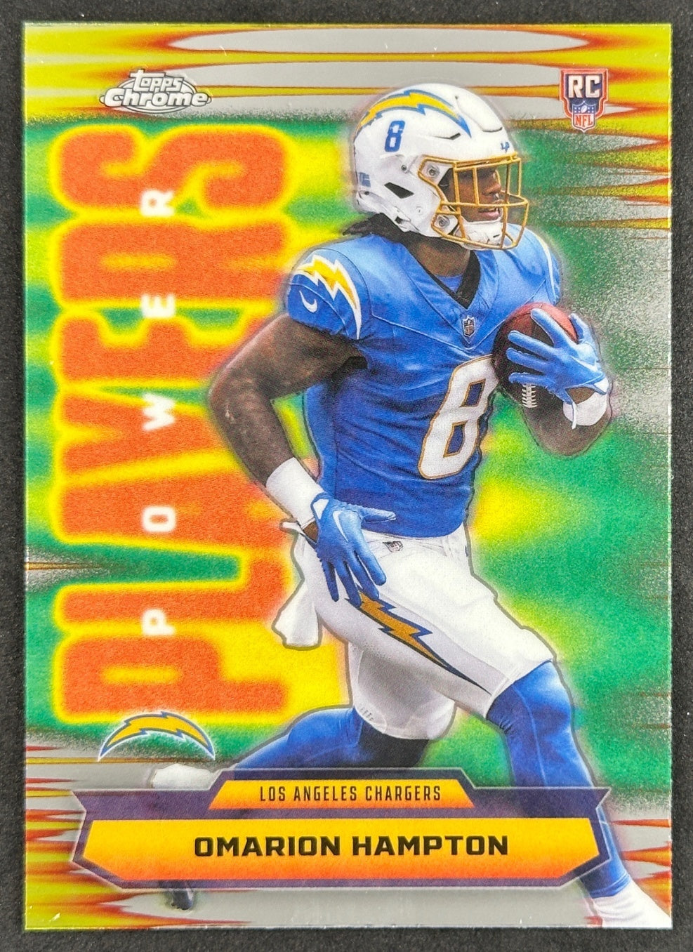Omarion Hampton 2025 Topps Chrome Power Players Chargers Sports Trading Cards