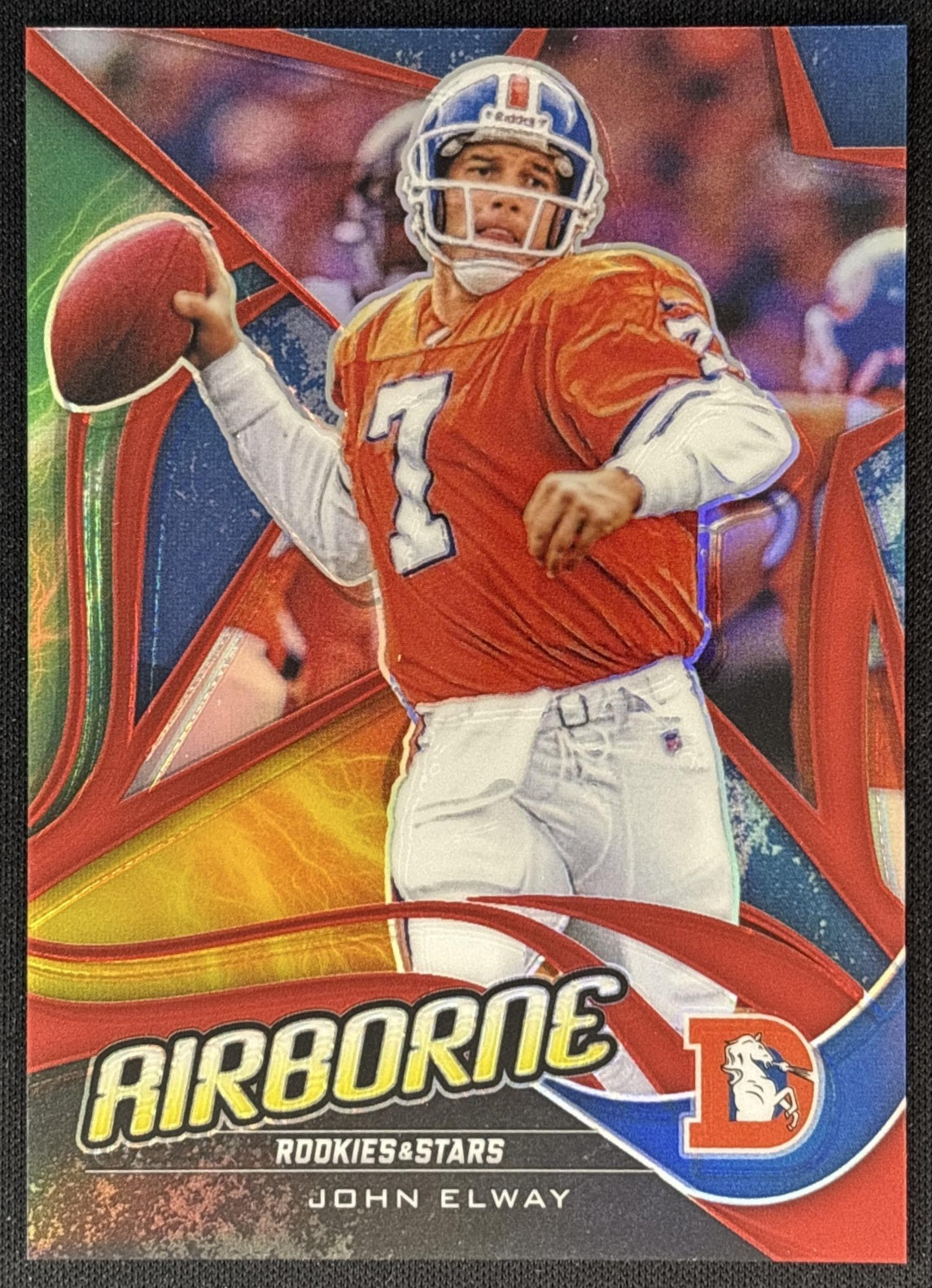 John Elway 2019 Panini Rookies & Stars Airborne Red /75 Broncos front