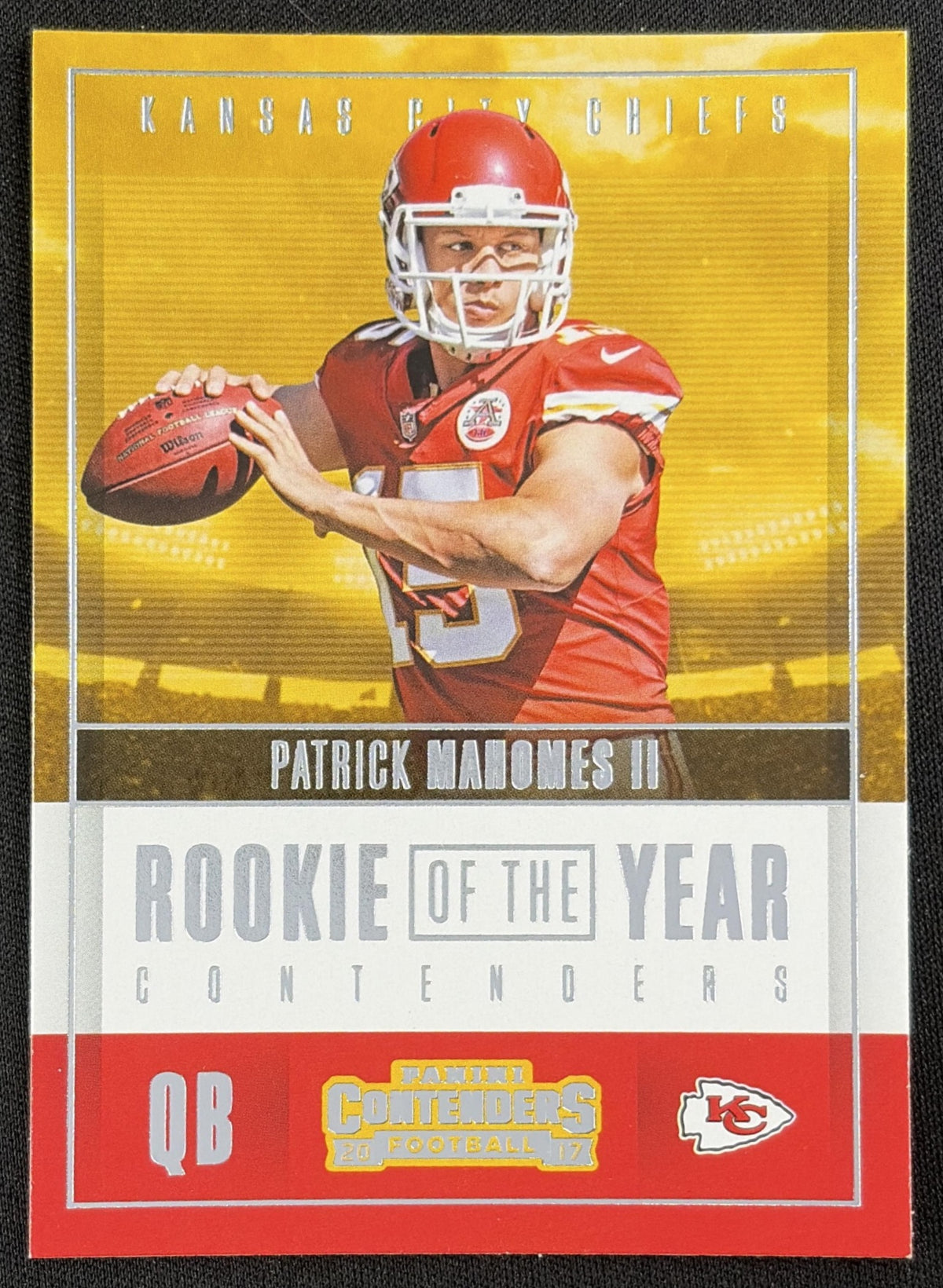 Patrick Mahomes II 2017 Panini Contenders Rookie of the Year Chiefs