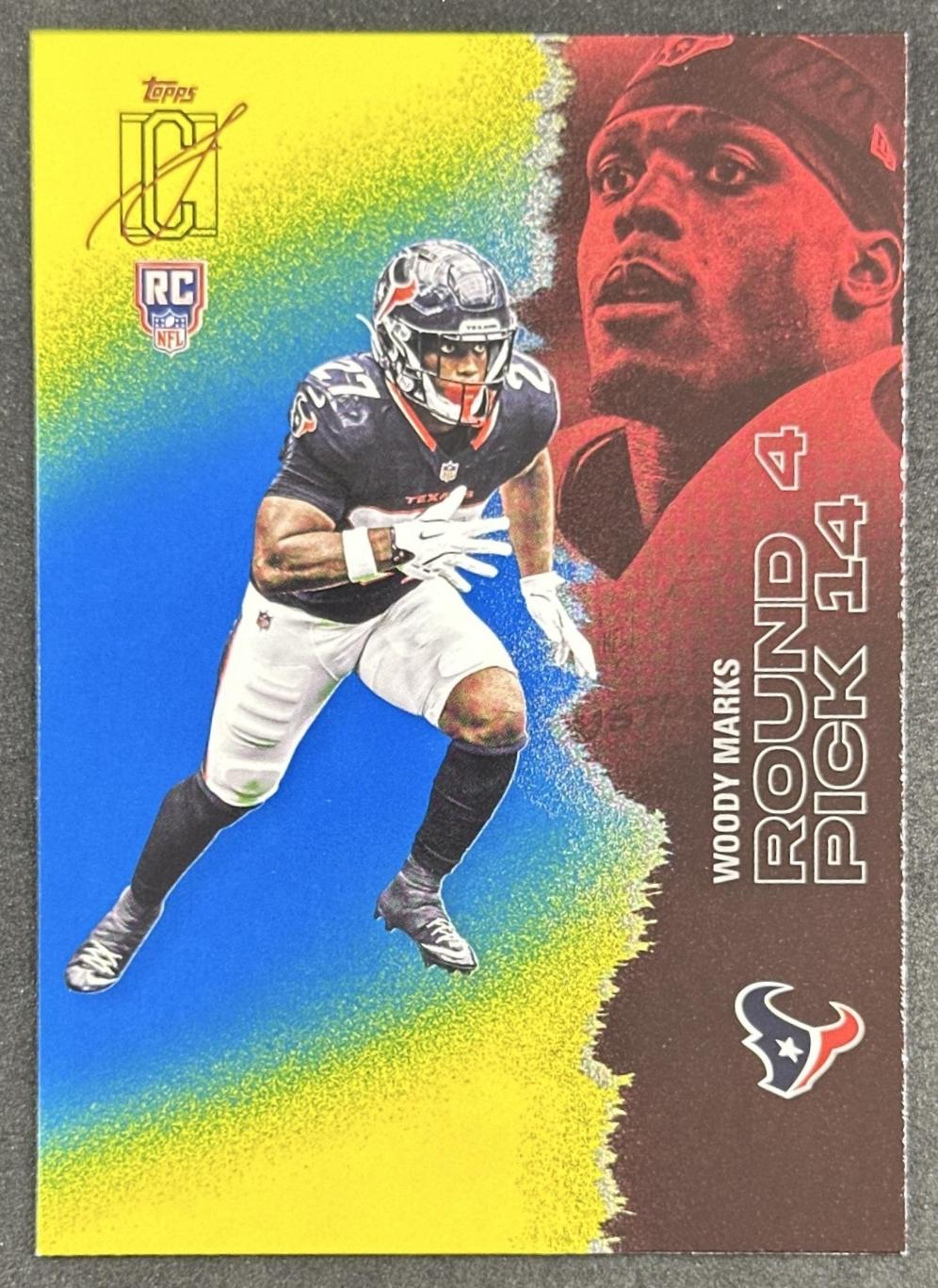 Woody Marks 2025 Topps Signature Class Rookie Blue & Yellow Foil Texans