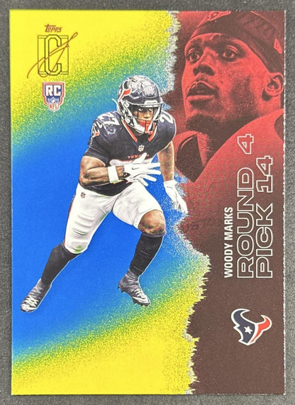 Woody Marks 2025 Topps Signature Class Rookie Blue & Yellow Foil Texans