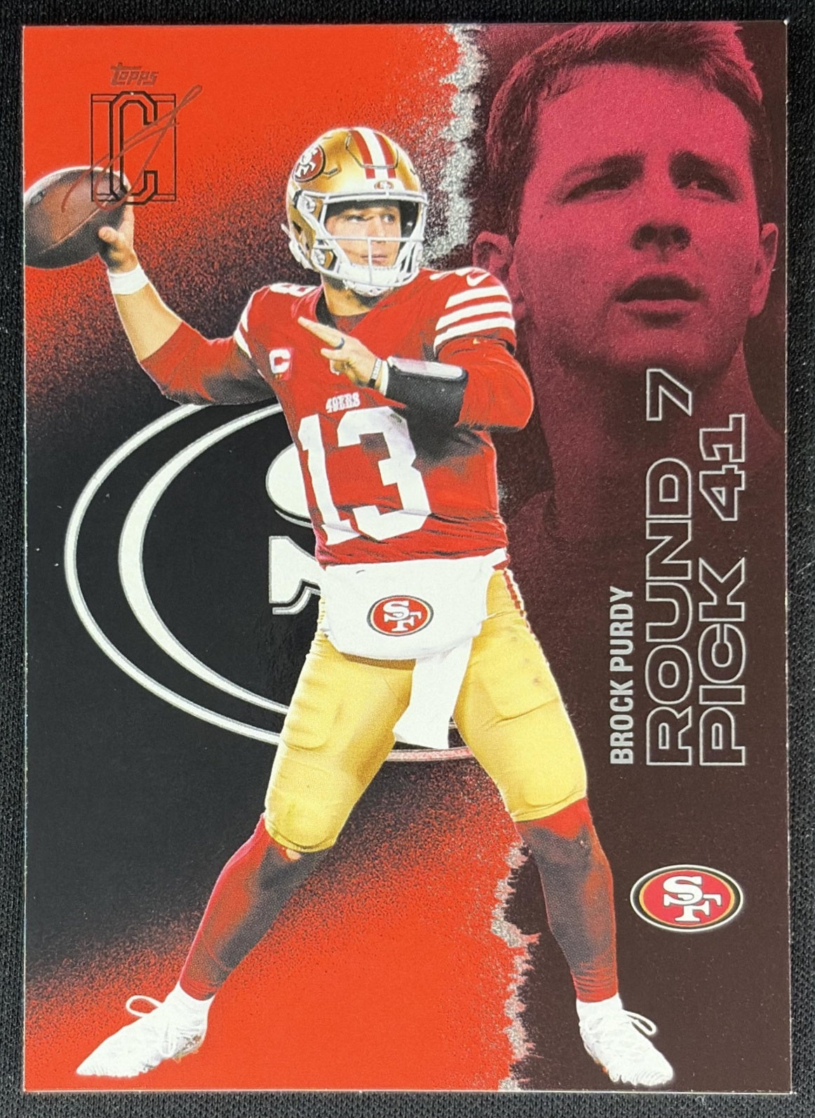 Brock Purdy 2025 Topps Signature Class Veteran Red & Black Foil 49ers front