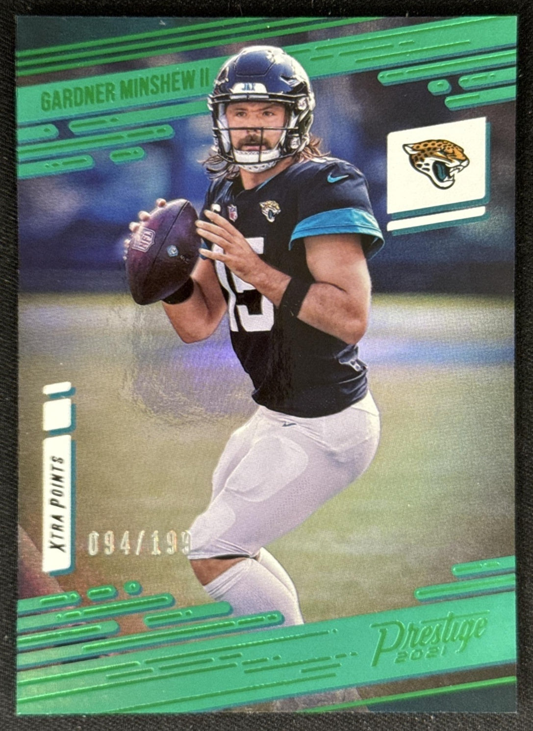 Gardner Minshew II 2021 Panini Prestige Xtra Points Green /199 Jaguars Sports Trading Card