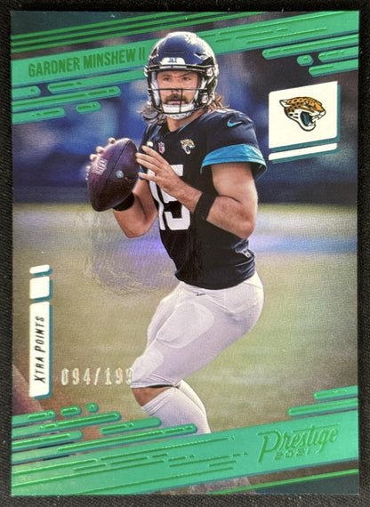 Gardner Minshew II 2021 Panini Prestige Xtra Points Green /199 Jaguars Sports Trading Card