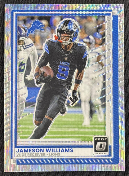 Jameson Williams 2025 Panini Donruss Optic Wave Prizm /300 Lions