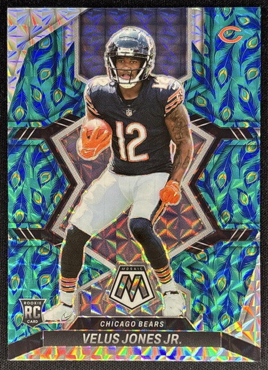Velus Jones Jr. 2022 Panini Mosaic Choice Peacock Bears Sports Trading Cards