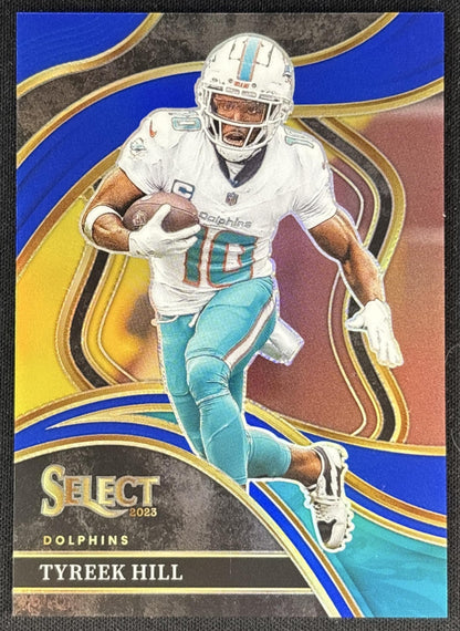 Tyreek Hill 2023 Panini Select Blue Prizms /99 Dolphins front