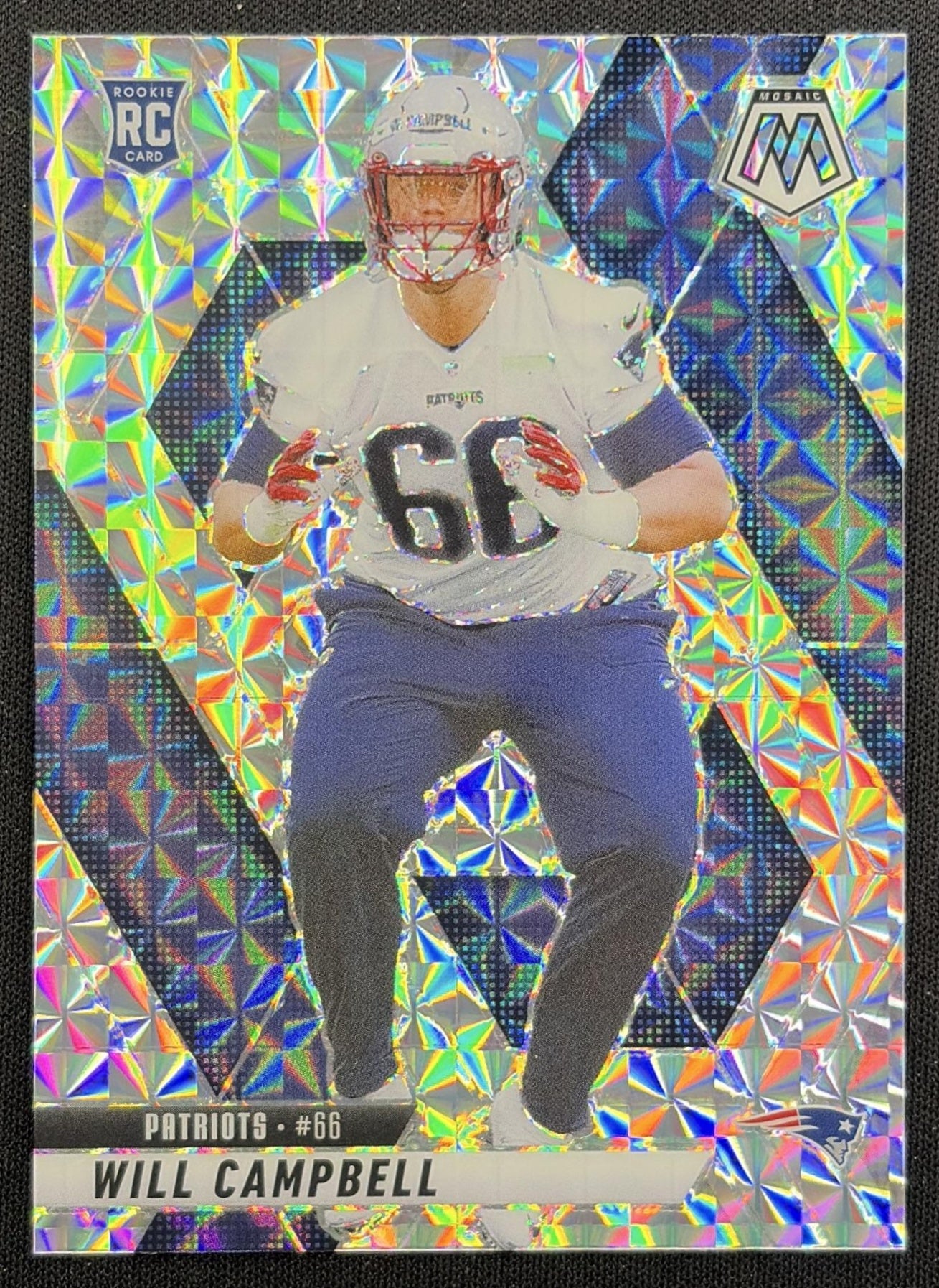 Will Campbell 2025 Panini Mosaic Rookies Mosaic Prizm Patriots