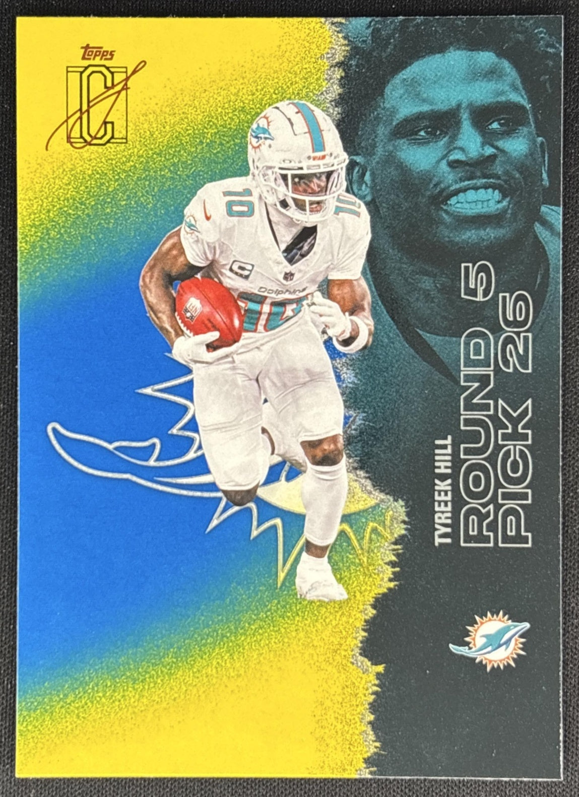 Tyreek Hill 2025 Topps Signature Class Veteran Blue & Yellow Foil Dolphins Sports Trading Cards