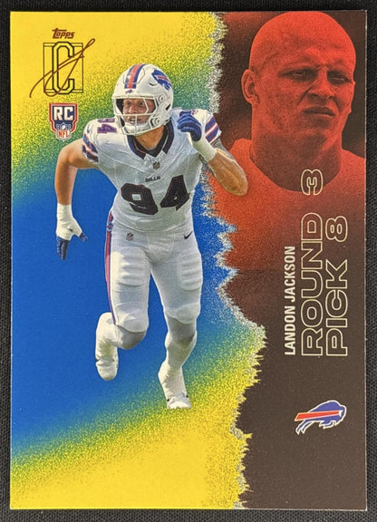 Landon Jackson 2025 Topps Signature Class Rookie Blue & Yellow Foil Bills - Front