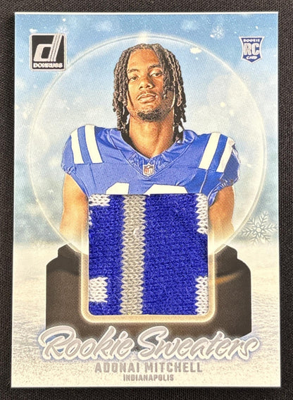 Adonai Mitchell 2024 Panini Donruss Rookie Holiday Sweater Colts