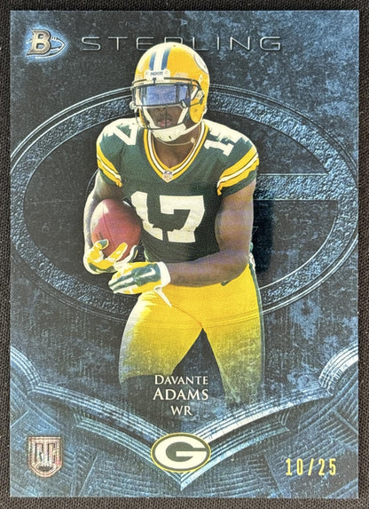 Davante Adams 2014 Bowman Sterling Blue Wave Refractor /25 Packers Sports Trading Cards