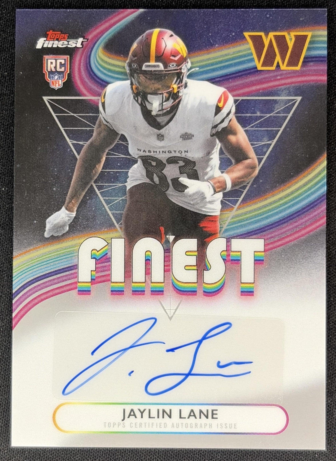 Jaylin Lane 2025 Topps Finest Rookie Auto Commanders front
