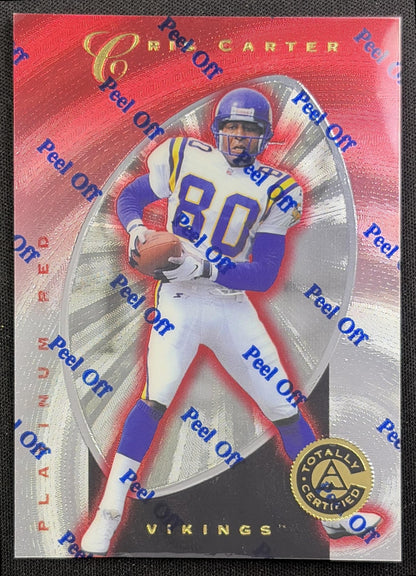 Cris Carter 1997 Pinnacle Totally Certified Platinum Red /4999 Vikings