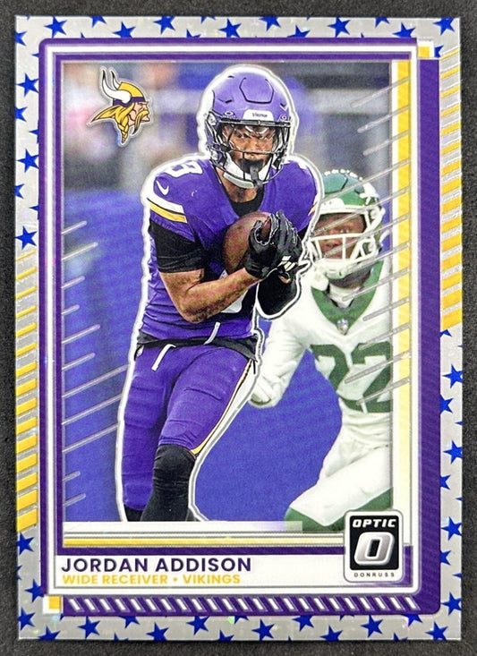 Jordan Addison 2025 Panini Donruss Optic Stars Prizm Vikings Default Title Sports Trading Cards