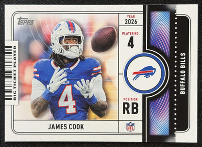 James Cook 2026 Topps Big Ticket Players Bills front