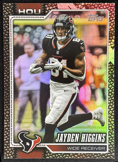 Jayden Higgins 2026 Topps Football Leather Foil Texans